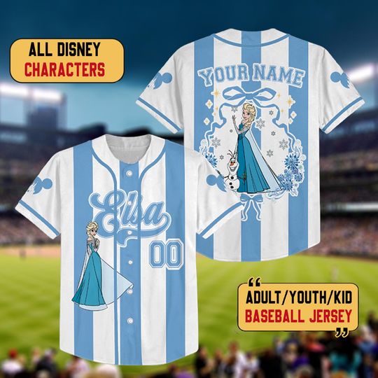 Discover Personalized Disneyyy Elsaa Princess Striped Baseball Jersey, Disneyyy Girl Trip Birthday Shirt