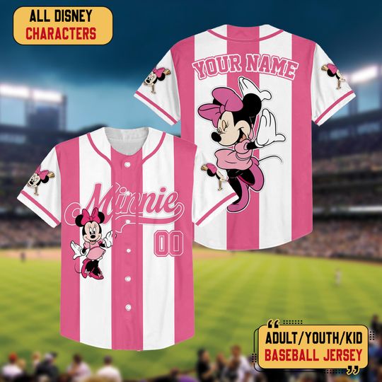 Discover Personalized Disneyyy Minniee Baseball Jersey, WDW Baseball Shirt, Magicc Kingdom Tee