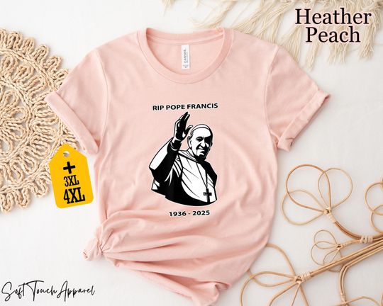 Discover RIP Pope Francis Shirt, Memorial Tribute Tee 19362025, Pray for Pope Francis
