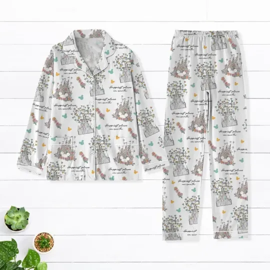 Discover Happiest Place On Earth Pajamas Set, Disneyyy Magical Castle Pajamas