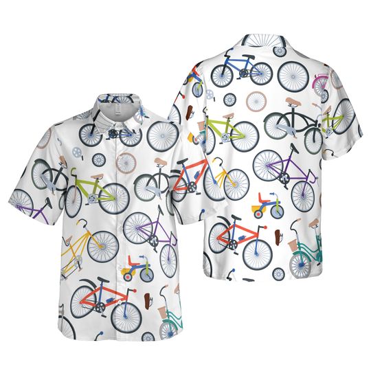 Discover Bicycle Pattern Printed Hawaiian Shirt