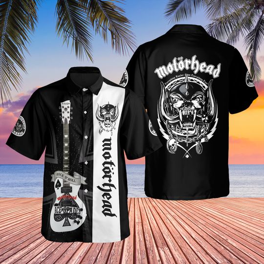 Discover Motorhead Guitar Hawaiian Shirt Rock And Roll Merch Gift For Fans