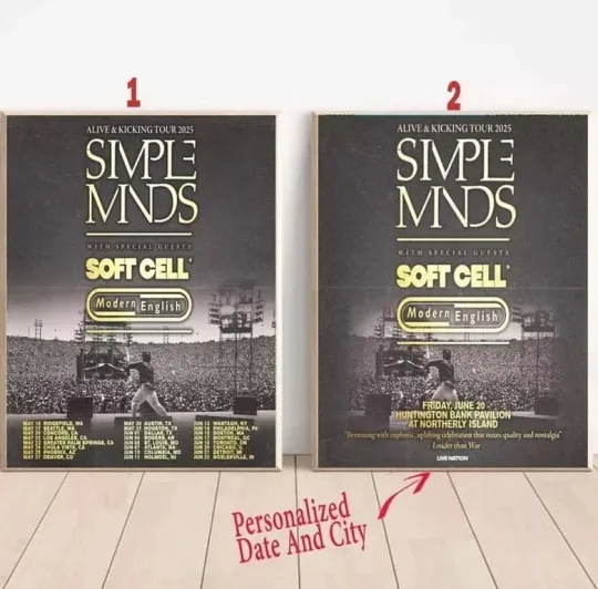 Discover Simple Minds Alive and Kicking Tour 2025 Poster