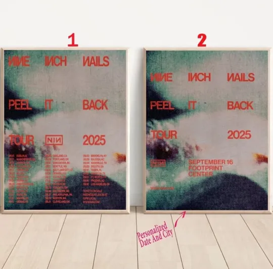 Discover Custom Nine Inch Nails 2025 Peel It Back Tour Poster