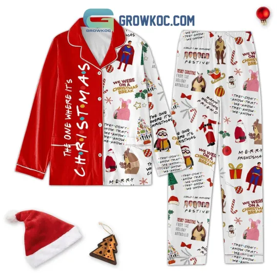 Discover The One Where Christmas Happy Holidays Friends Pajamas Set