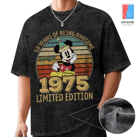 Discover Mickeyy 50 Years Of Being Awesome Wash Shirt, Mickeyy 50th Birthday Shirt, Mickeyy