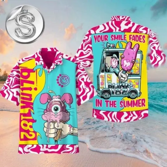 Discover Blink182 Band Music Rock And Roll Band 2025 Summer Hawaiian Shirt