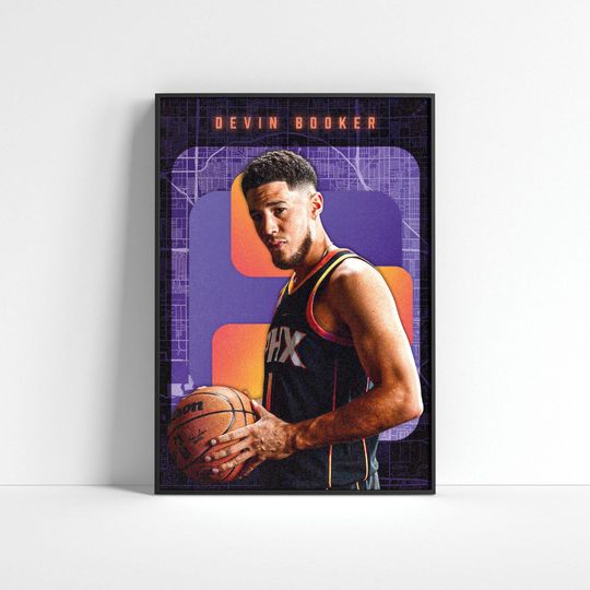 Discover Devin Booker Poster, Basketball Decor, Sports Home Decor, Basketball Gift