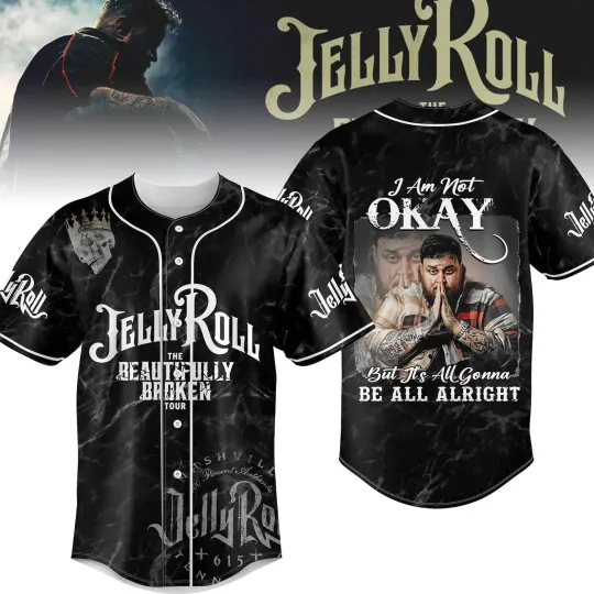 Discover Jelly Roll Tour Baseball Jersey – Personalized Beautifully Broken Shirt