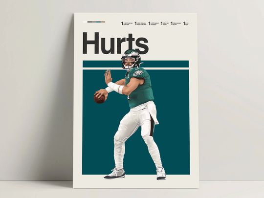 Discover Jalen Hurts Poster, Sports Home Decor, Football Wall Art, football Poster
