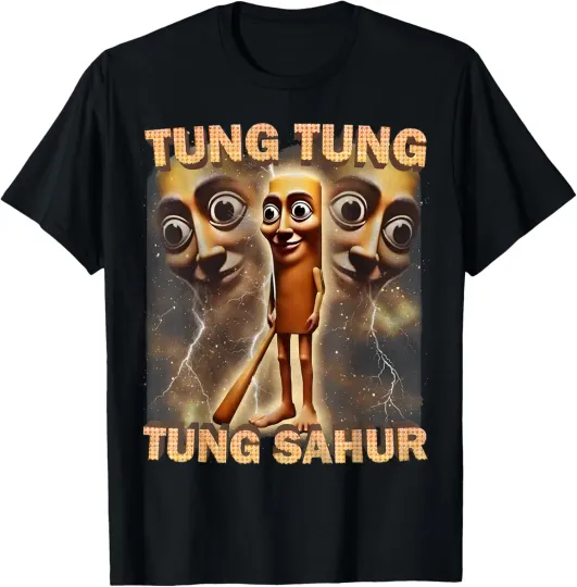 Discover Tung Tung Tung Sahur Funny Meme Brainrot Humor Gen Z Unisex T-Shirt