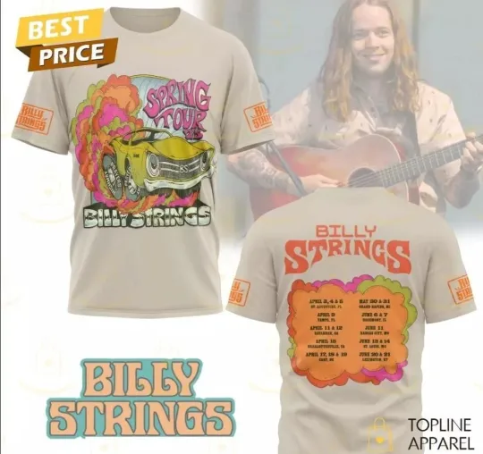 Discover Billy Strings Spring Tour 2025 3D T-Shirt