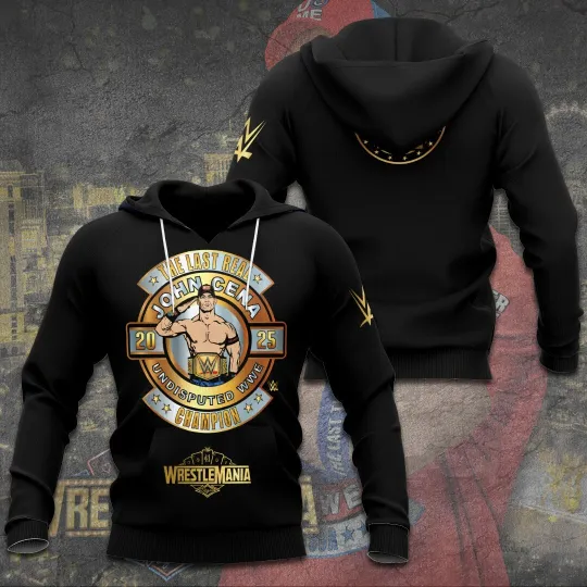 Discover Joh Cena Wrestling Entertainment Wrestlemania 41 Grunge  hoodie 3D 2025