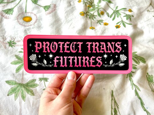 Discover Protect Trans Futures Bumper Sticker | Original Fade Resistant Weather