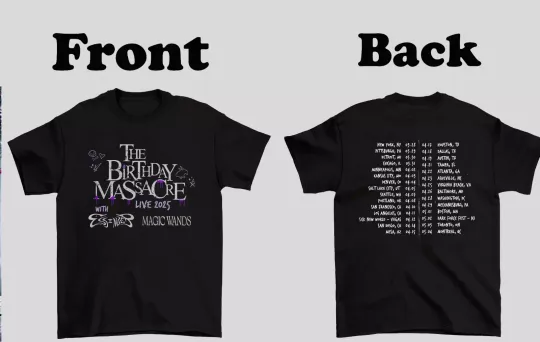 Discover The Birthday Massacre Band Tour 2025 Double Sided T Shirt