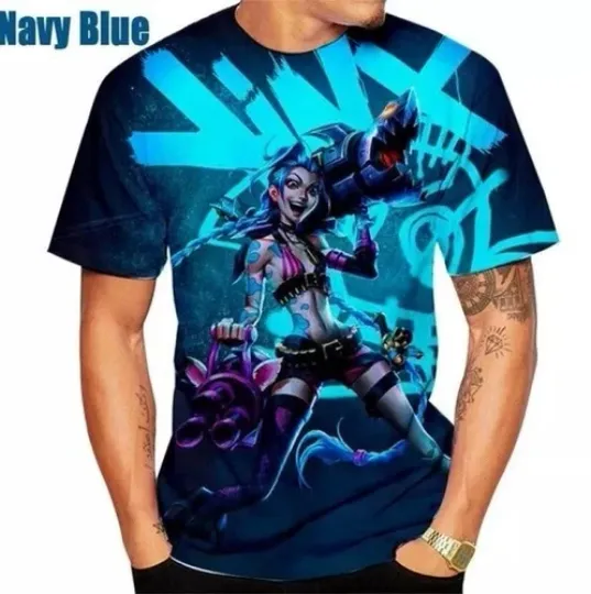 Discover Game League of Legends Arcane Jinx T-shirt 3d