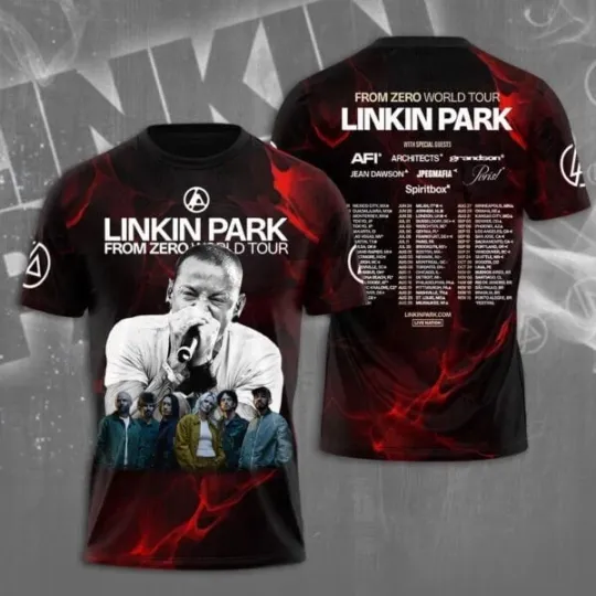 Discover Linkin Park From Zero World Tour 2025 3D All Over Printed T-Shirt Unisex
