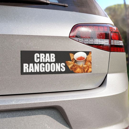 Discover Meme Car Magnet "Crab Rangoons", Funny Bumper Magnet