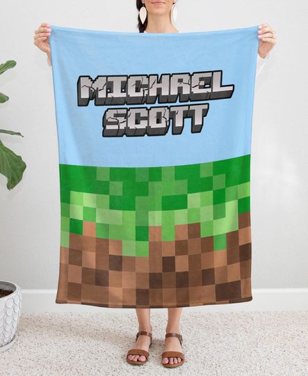 Discover Gamer Personalised Name Blanket Fleece