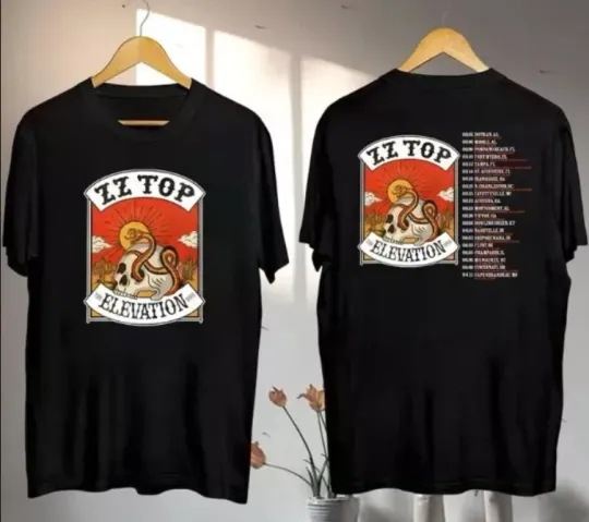 Discover 2025 ZZ Top Elevation Tour Shirt | ZZ Top Band Concert Tee