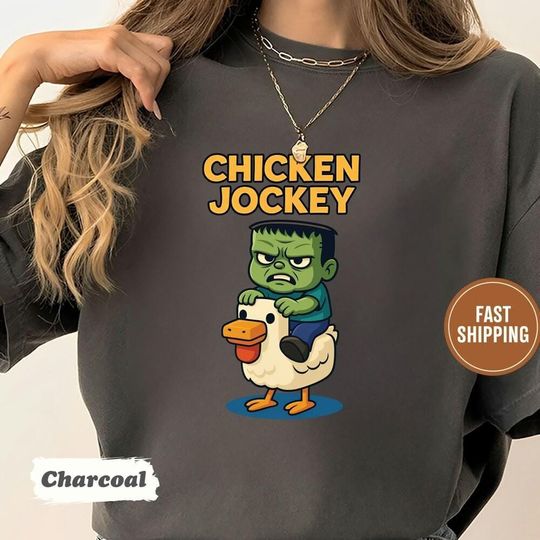 Discover Minecraft Movie Chicken Jockey Funny, Unisex Gamer Shirt