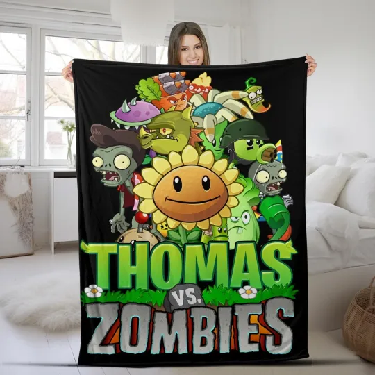 Discover Personalized Plants And Zombies Blanket, Plants vs zombies birthday party
