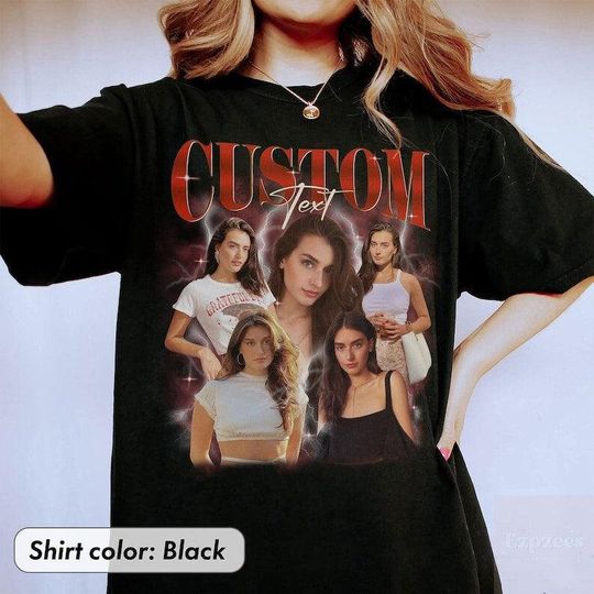 Discover Limited Custom Bootleg Rap Tee Png, Custom Photo Vintage Graphic 90s Tshirt