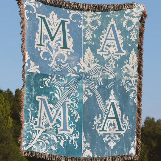 Discover Mama Woven Blanket, Vintage Floral Blanket