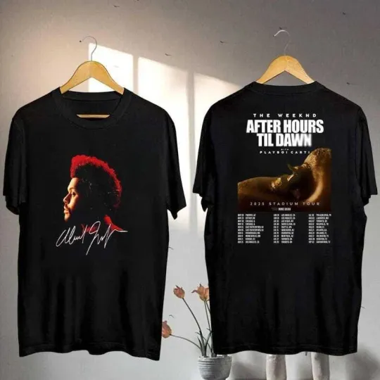 Discover Weeknds Tour 2025 Shirt  Weeknds Hurry Up Tomorrow Tour Tee