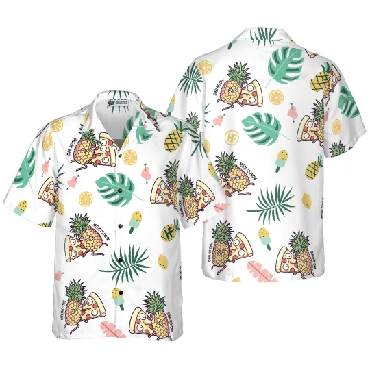 Discover Cartoon Pizza Pineapple Hawaiian Shirt