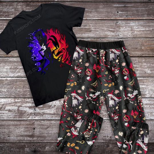 Discover Stolas and Blitzo Pajamas Set, Helluva Boss Matching Sleepwear