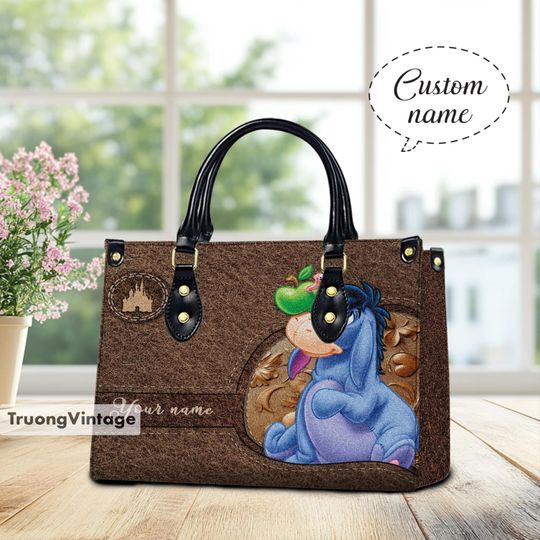 Discover Personalized winniee the poohh Eeyoree Leather Handbag ,Eeyoree Handbag