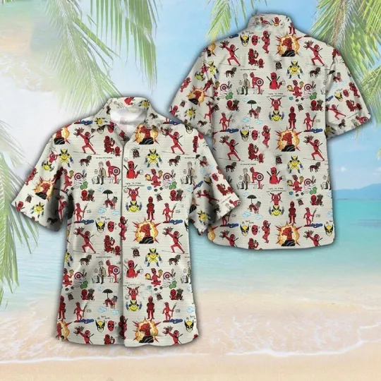 Discover Deadpooll And Wolverine Hawaiian Button Down Shirt
