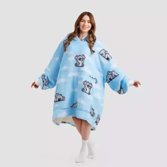 Discover Koala Oversized Sherpa Fleece Hoodie,Koala Christmas Blanket Hoodie