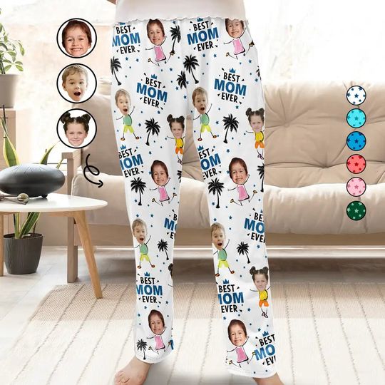 Discover Custom Photo Best Mom Nana Ever - Personalized Pajama Pants
