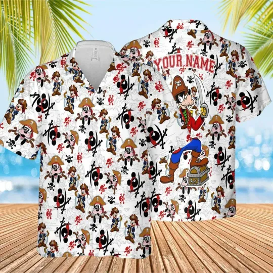 Discover goofyy Pirates Caribbean Hawaiian Button Down Shirt