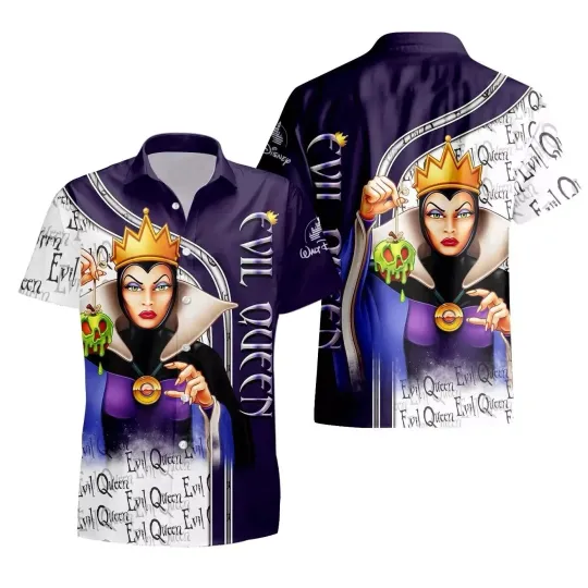 Discover Evil Queenn Hawaiian Button Down Shirt