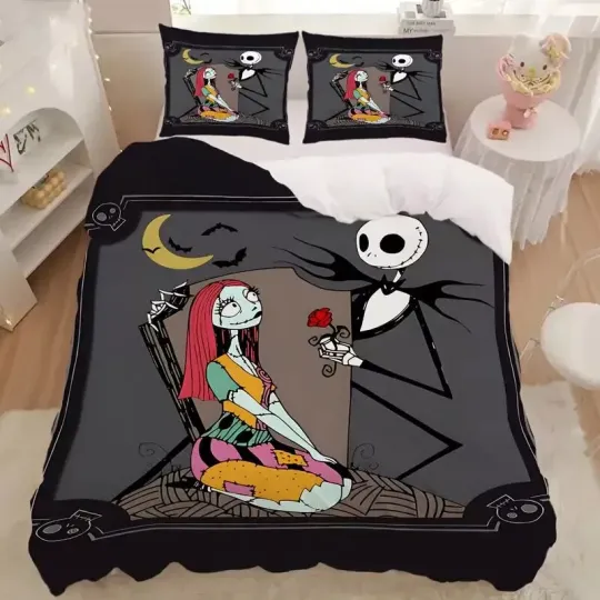Discover Jack Giving Sally Rose Simply Meant To Be Happy Valentine's 3D Bedding Set