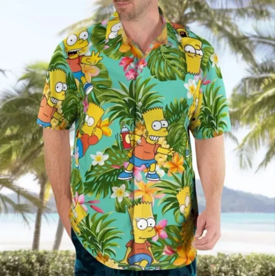 Discover Simpsons Tropical Hawaiian Button Down Shirt