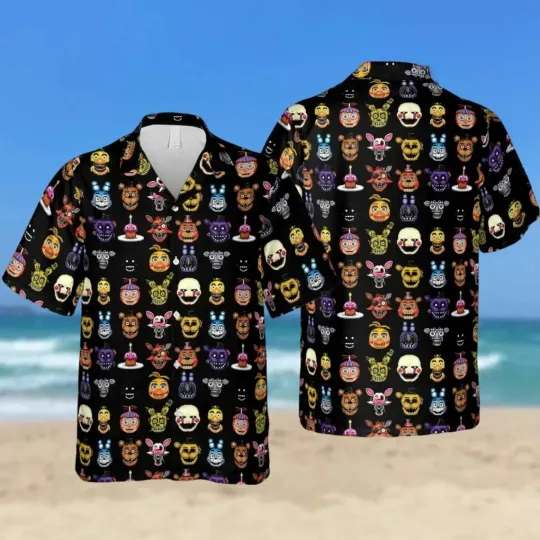 Discover Five Nights At Freddy Hawaiian Button Down Shirt