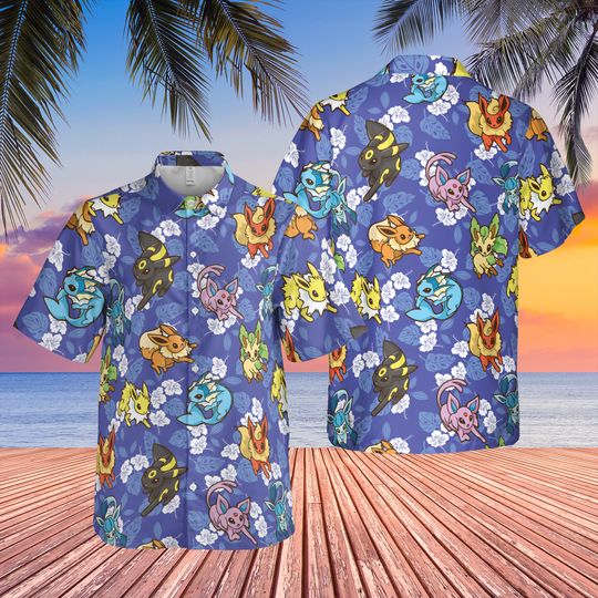 Discover Eevee Pocket Monster Tropical Hawaiian Shirt
