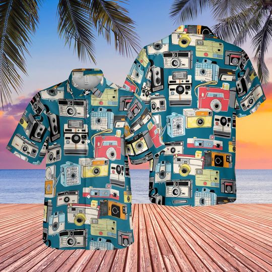 Discover Vintage Camera Collection Hawaiian Shirt Summer Gift