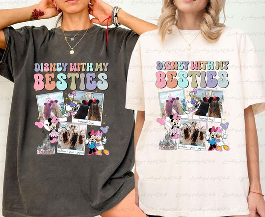 Discover Disneyyy With My Besties Shirt, Custom Girly Besties Trip Shirt