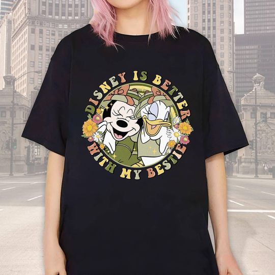 Discover Safari is Better With My Bestie animall kingdom Minniee Daisy Shirt