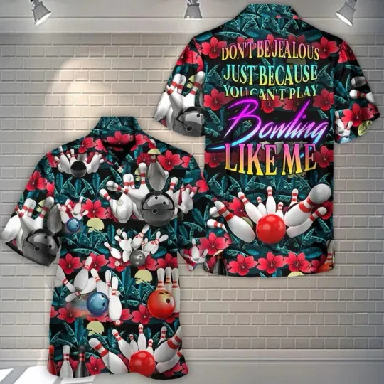 Discover 3D Bowling Hawaiian Shirt, Tropical Floral Hawaiian Shirt