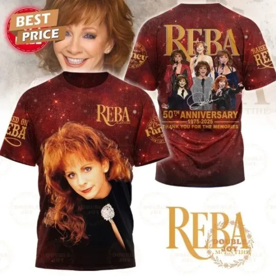 Discover Reba McEntire 50th Anniversary 1975-2025 Thank You T-Shirt