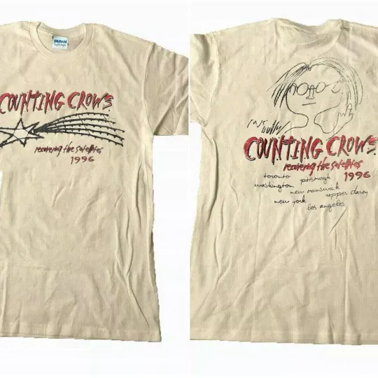 Discover Vtg Counting Crows 1996 2 side Sand Short sleeve Remake T shirt
