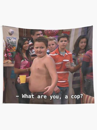Discover What Are You A Cop Tapestry, Gibby Tapestry, Gibby Icarly Tapestry,
