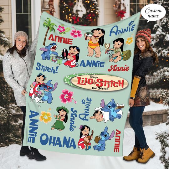 Discover Personalized Lilo & Stitchh Blanket, Perfect Gift for Birthdays and Christmas Celebrations