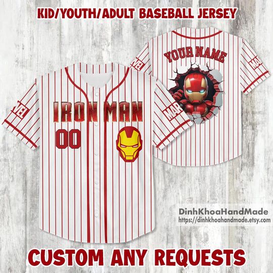 Discover Personalized Ironn mann Baseball Jersey, Perfect for Ironn mann Birthday Celebrations and Family Matching Shirts